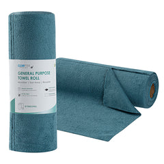 Clean Tek Professional Teal Microfiber General Purpose Towel Roll - Tear Away - 11 3/4