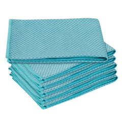 Clean Tek Professional Light Blue Microfiber Glass Cleaning Cloth - Diamond Weave - 15 3/4