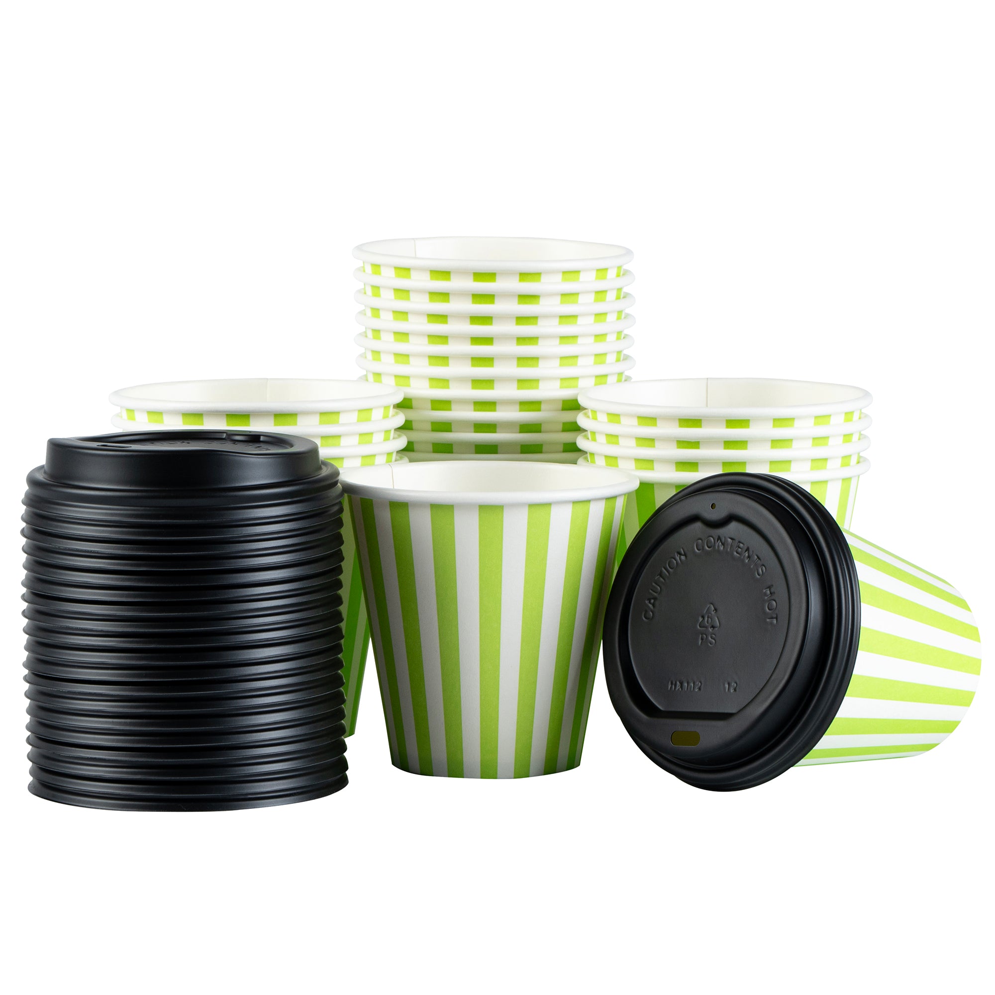 Restpresso Black Plastic 2-in-1 Straw Or Sippy Coffee Cup Lid - With Detachable Double Plug, Fits 8, 12, 16 And 20 Oz - 500 Count Box