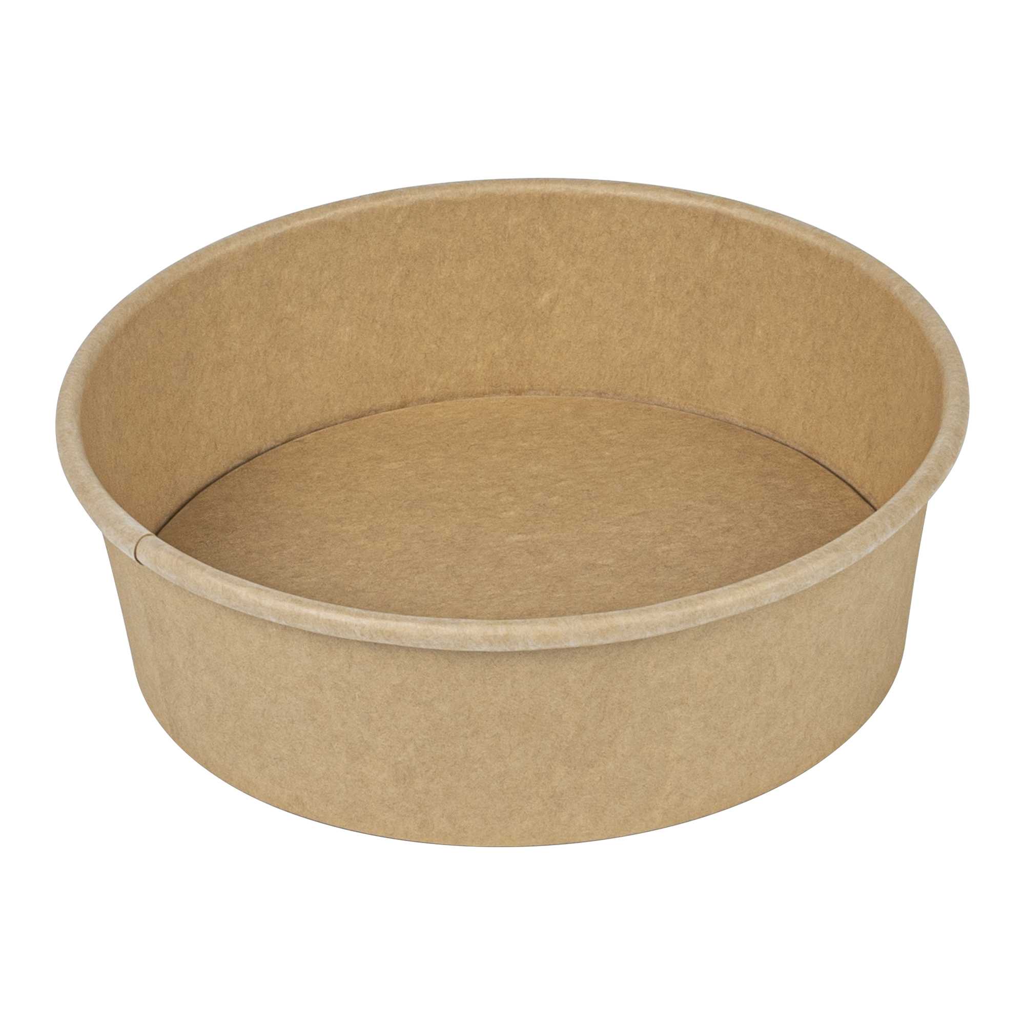 Bio Tek 17 oz Round Kraft Paper Take Out Container - 6" x 6" x 1 3/4" - 50 count box