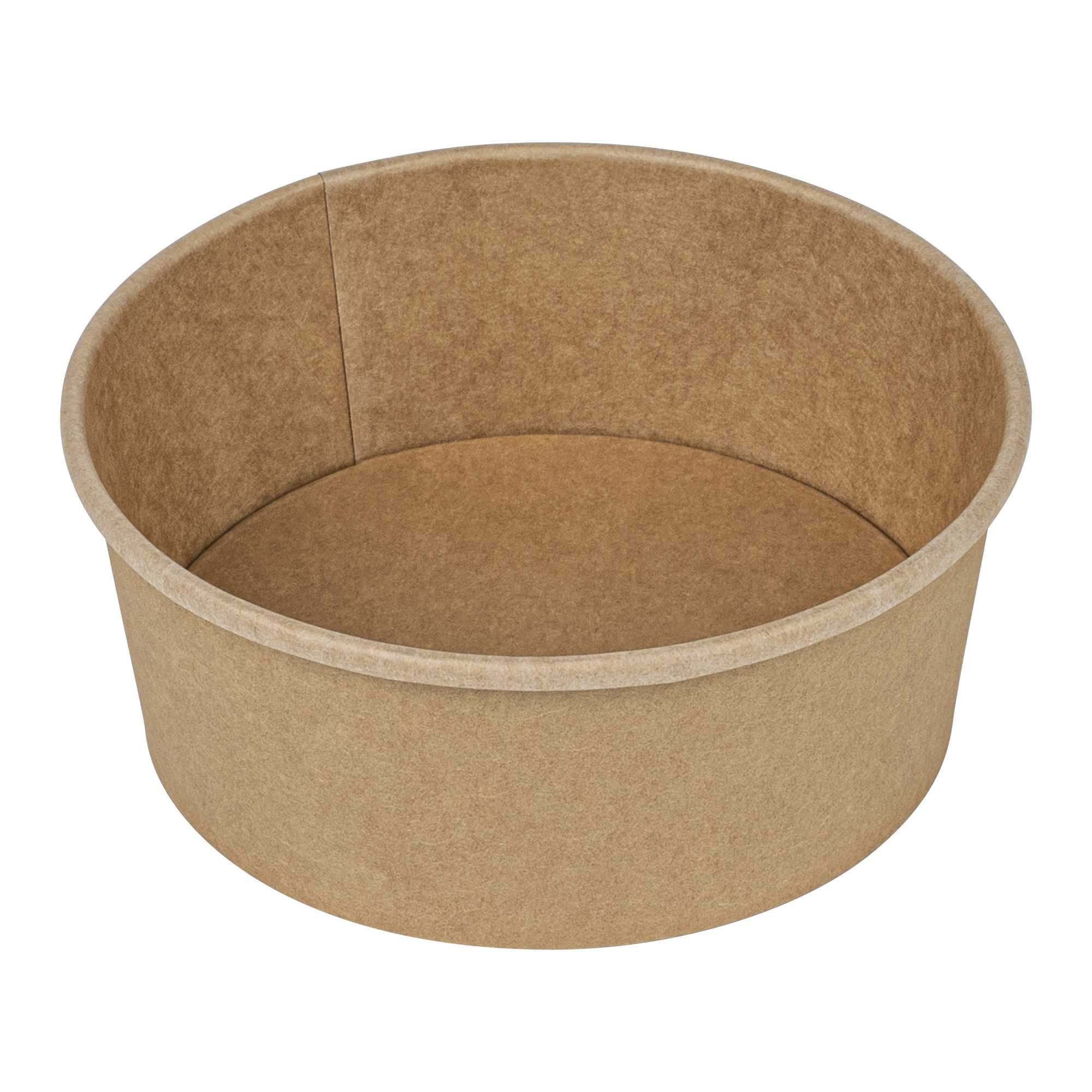 Bio Tek 37 oz Round Kraft Paper Take Out Container - 6 1/2" x 6 1/2" x 2 1/2" - 50 count box
