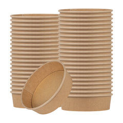 Bio Tek 22 oz Round Kraft Paper Take Out Container - 6 1/2