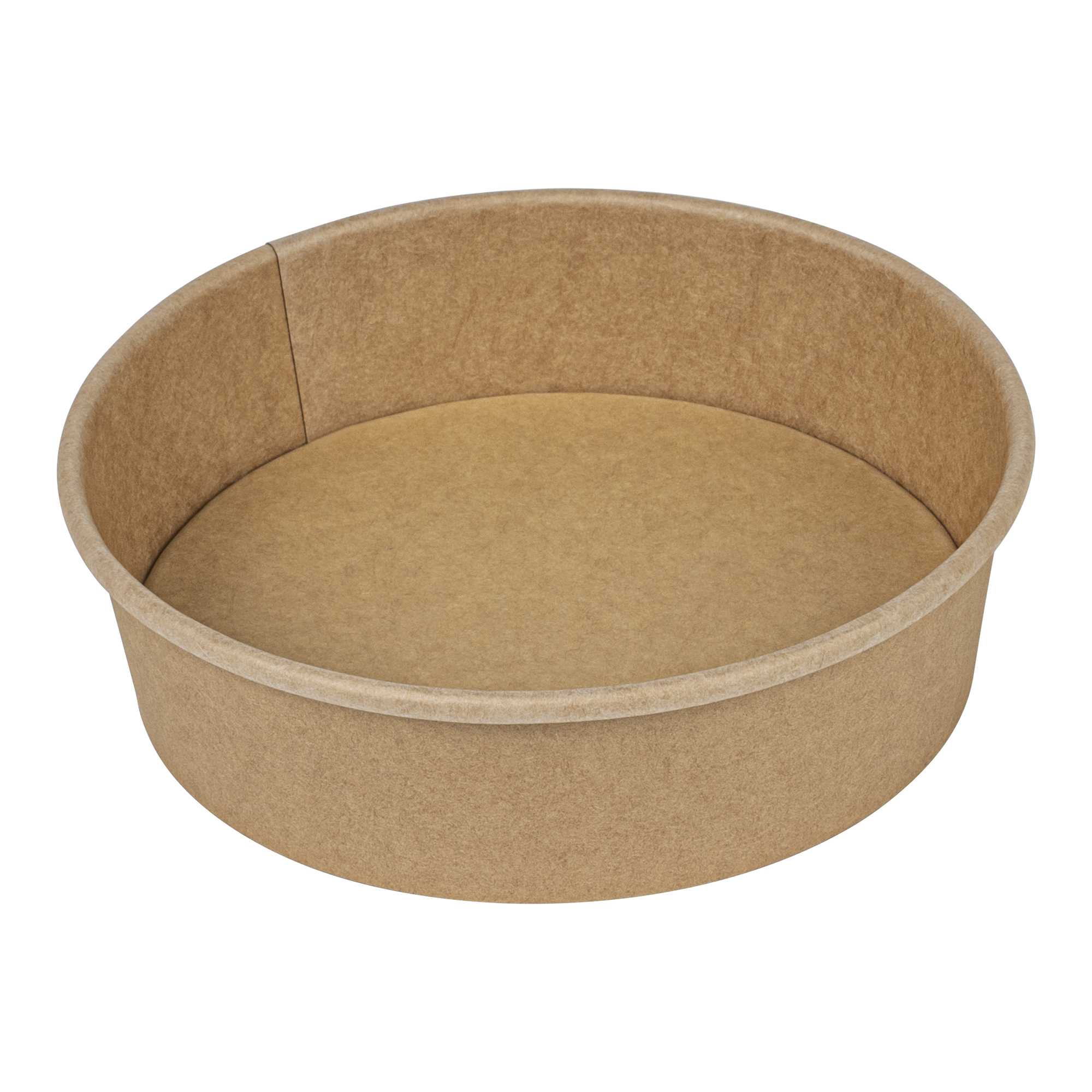Bio Tek 22 oz Round Kraft Paper Take Out Container - 6 1/2" x 6 1/2" x 1 3/4" - 50 count box