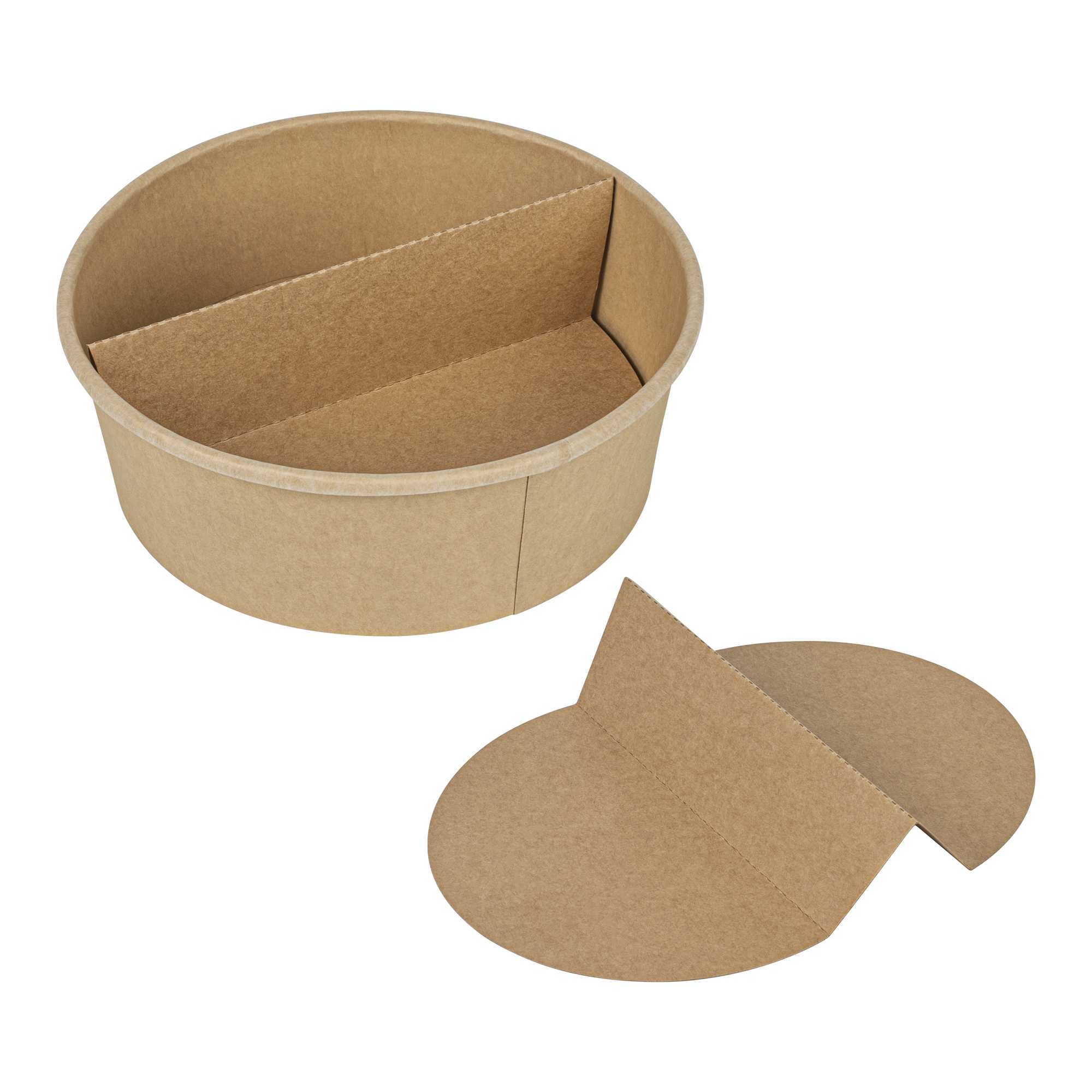 Bio Tek Kraft Paper 2-Compartment Insert - Fits 45 oz Containers - 50 count box