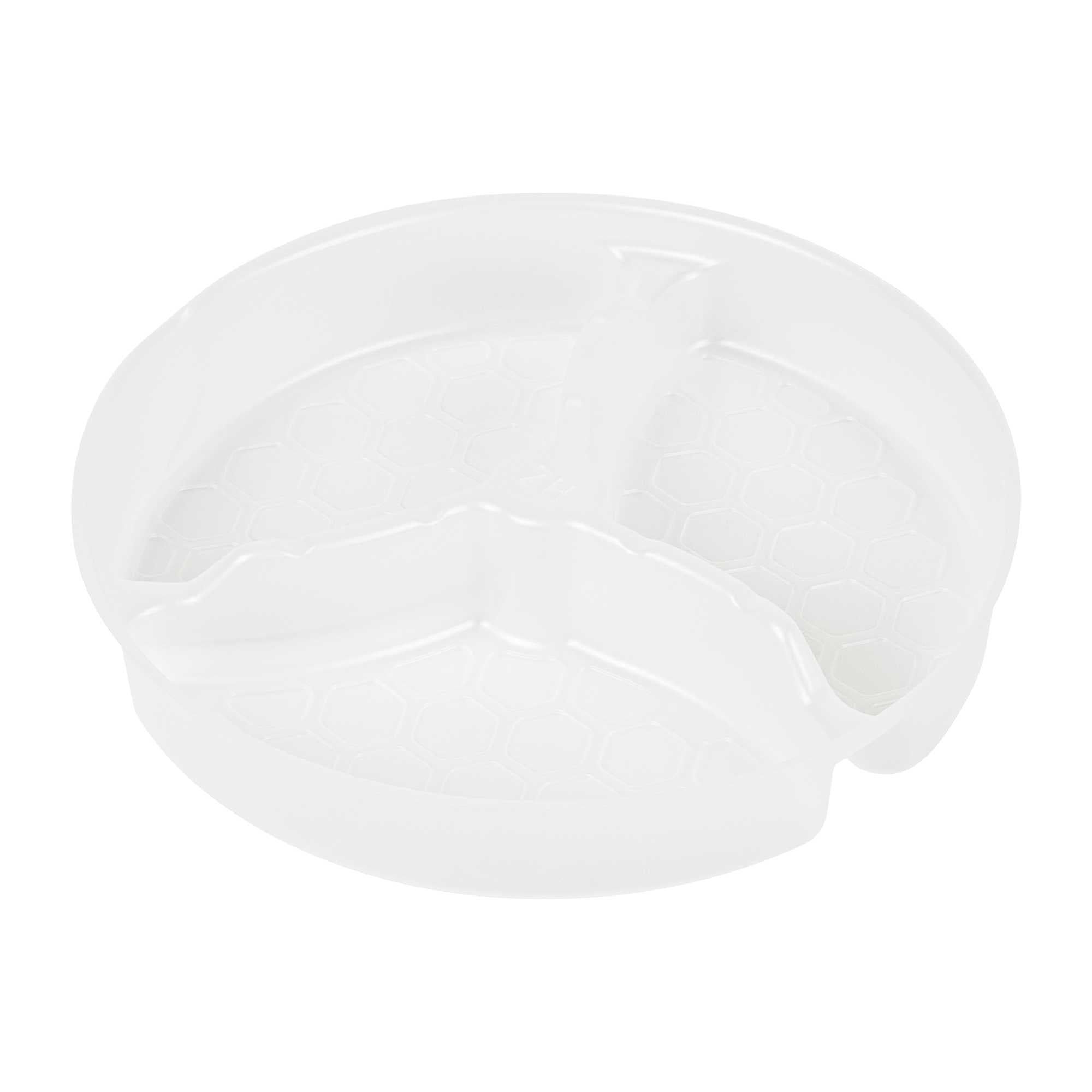 Bio Tek 15 oz White Plastic 3-Compartment Insert Tray - Fits 17-45 oz Containers - 50 count box