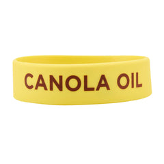 First In First Out Yellow Silicone Canola Oil Label Band - Fits 16, 20 and 24 oz Squeeze Bottles - 500 count box