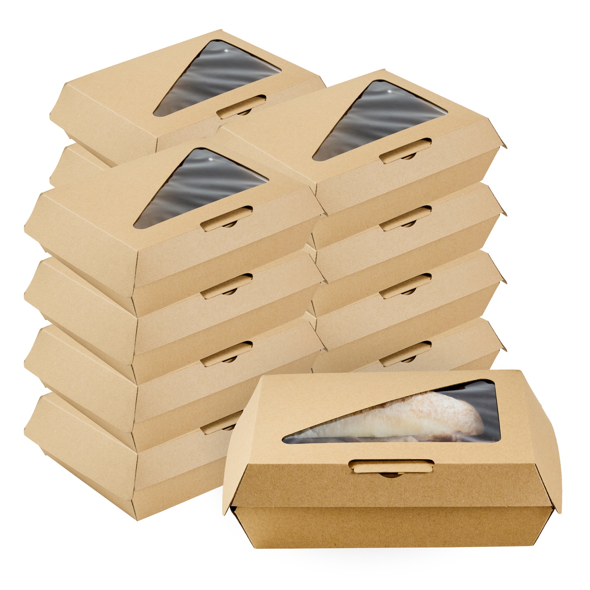 Eco Tek Rectangle Kraft Paper Corrugated Clamshell Container - with PLA ...