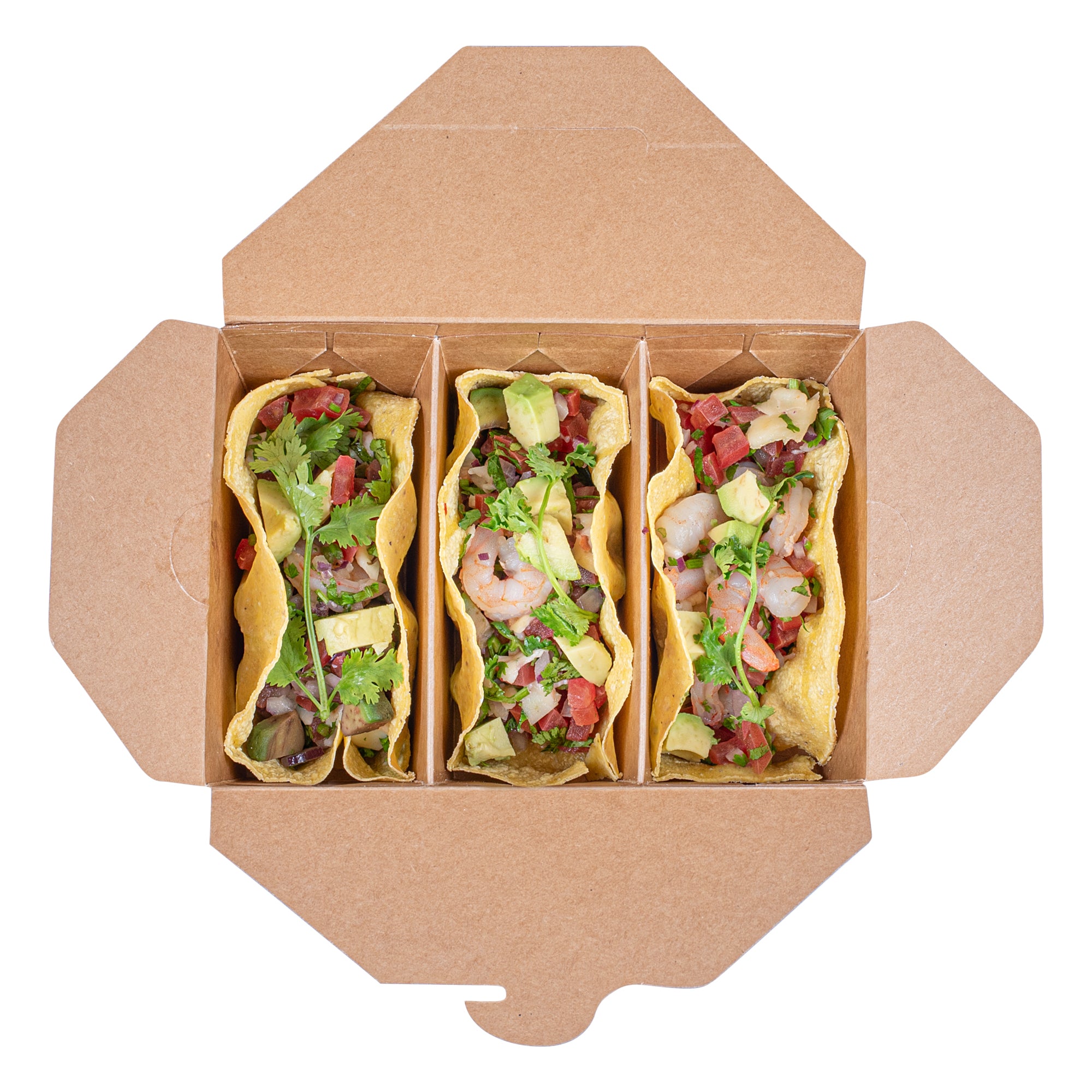 Taco Box Paper Sustain Kraft Paper Taco Take Out Container - with PLA Lining ...