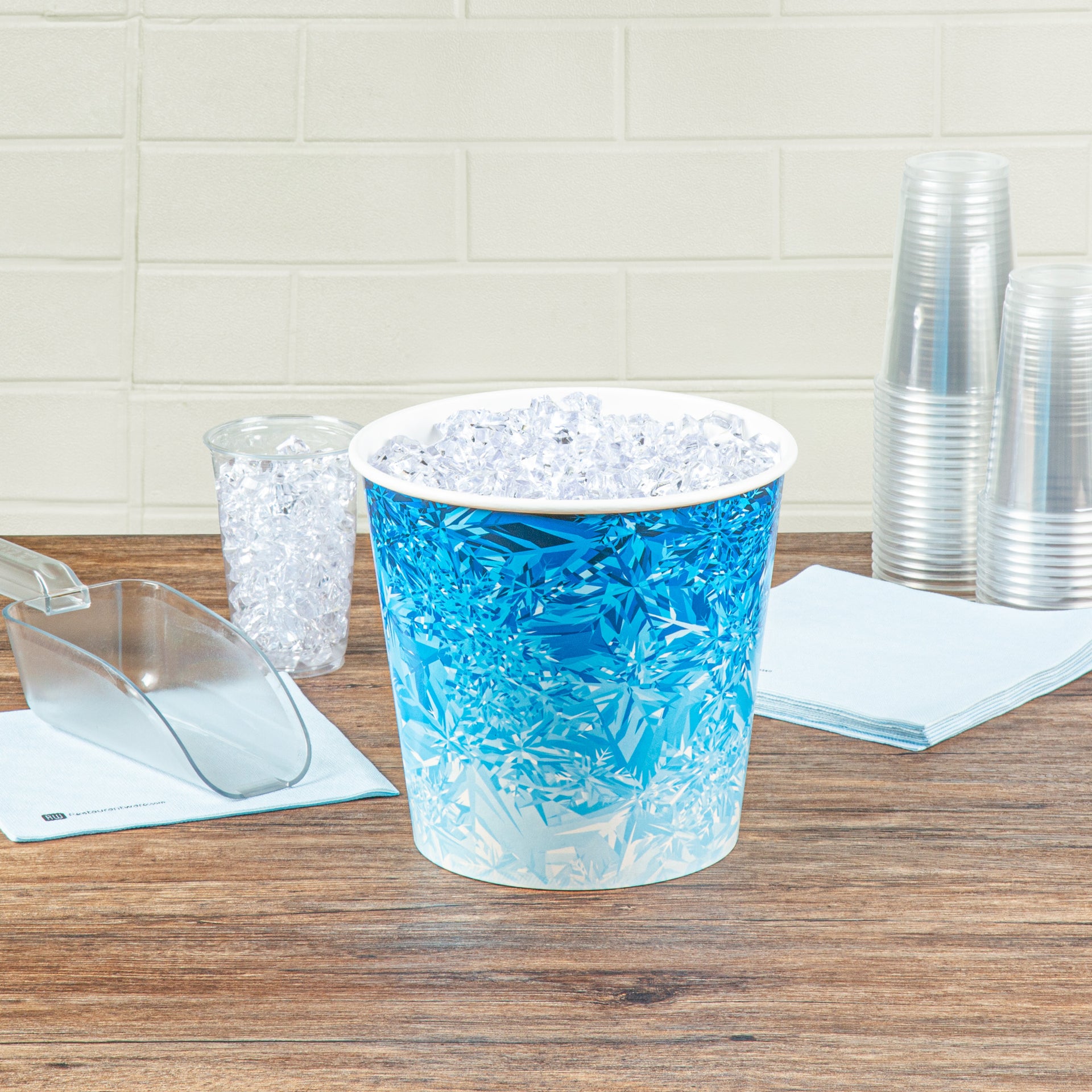 Cater Tek 10 lb Blue Disposable Paper Ice Bucket - 8 3/4" x 8 3/4" x 8 1/4" - 100 count box