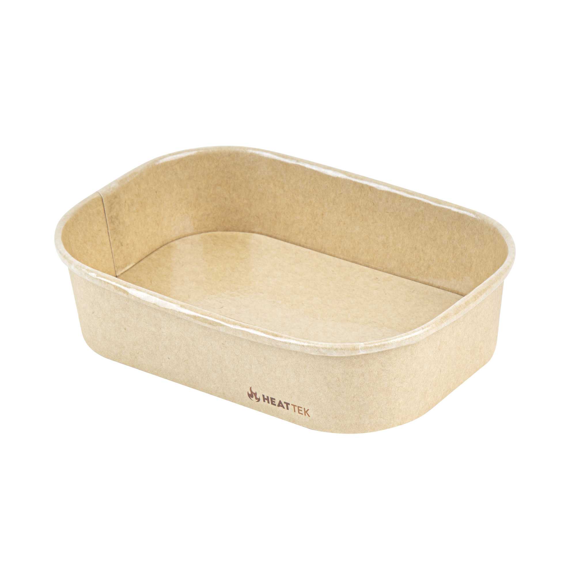 Heat Tek 17 oz Oval Kraft Paper Serving Container - Oven-Safe - 6 3/4" x 4 3/4" x 1 1/2" - 25 count box