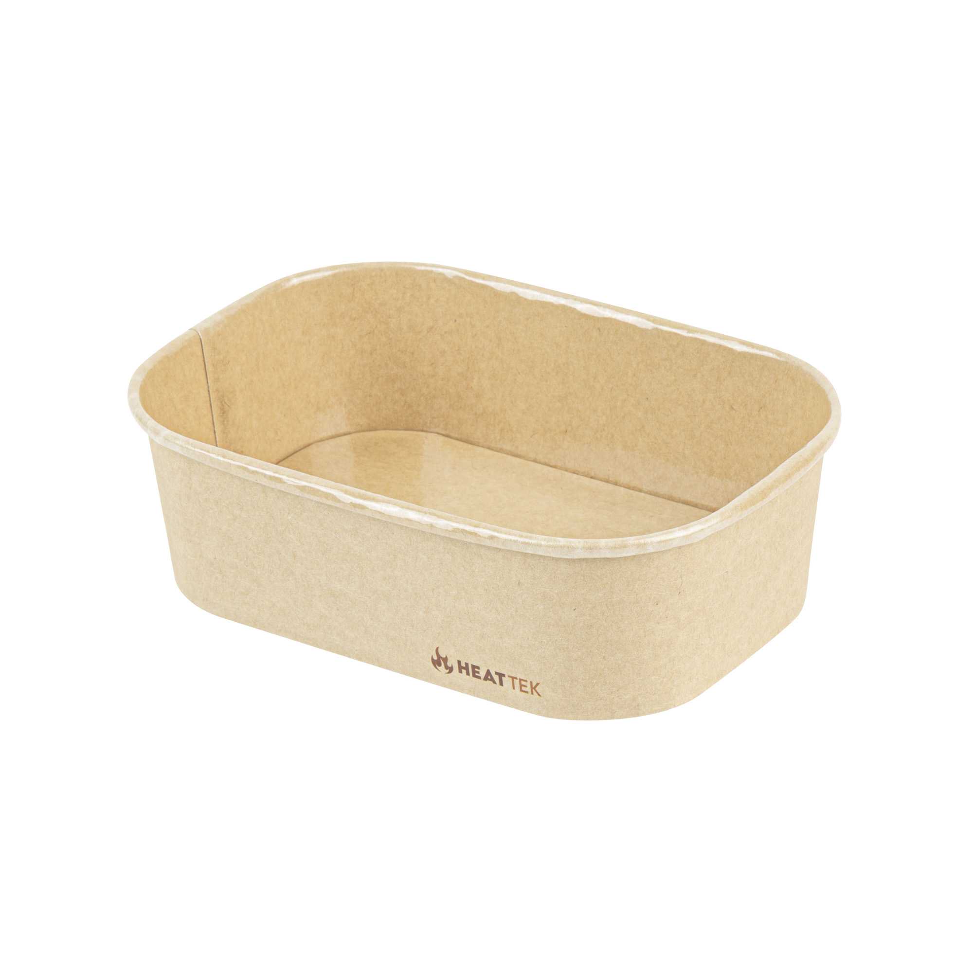 Heat Tek 20 oz Oval Kraft Paper Serving Container - Oven-Safe - 6 3/4" x 4 3/4" x 2" - 25 count box
