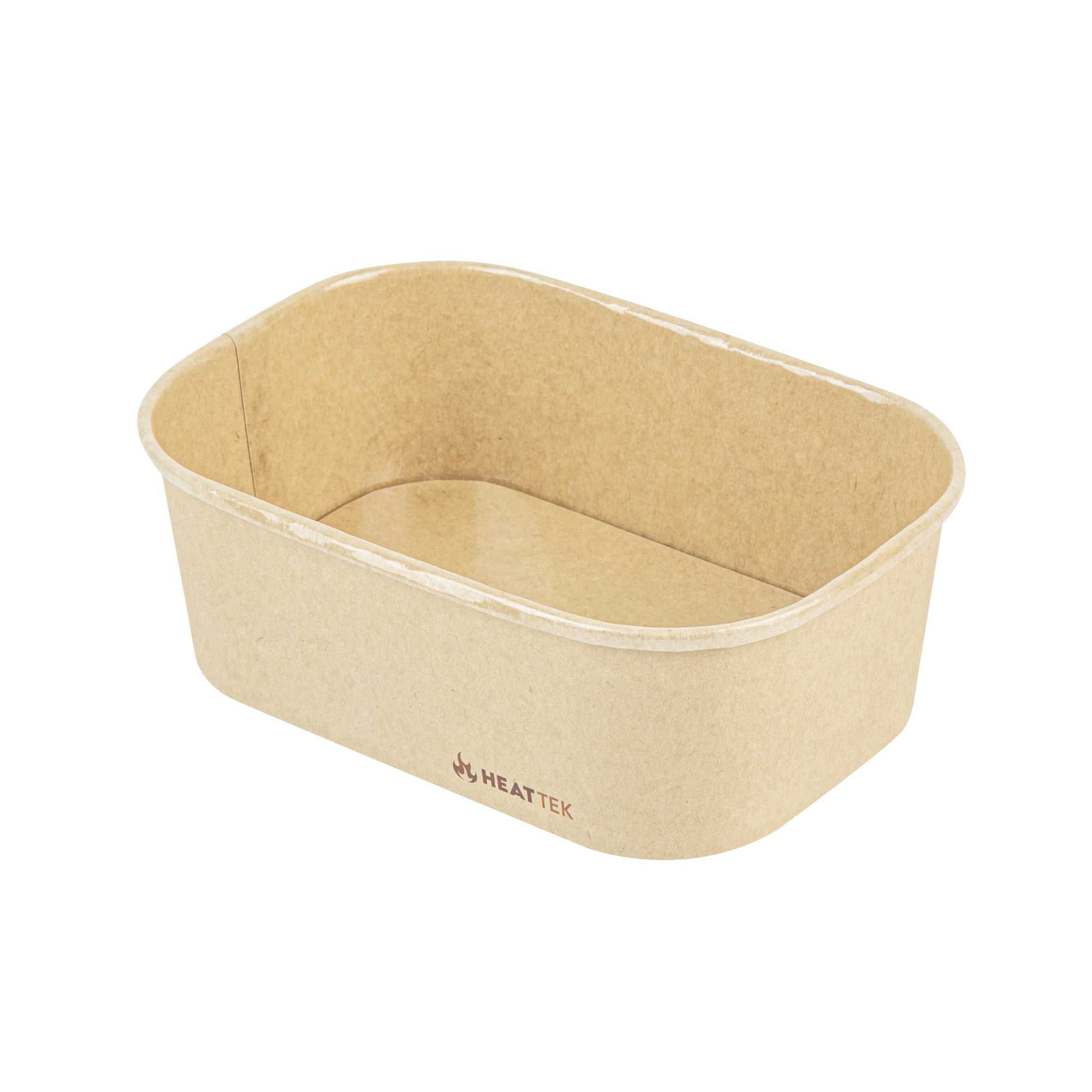 Heat Tek 25 oz Oval Kraft Paper Serving Container - Oven-Safe - 6 3/4" x 4 3/4" x 2 1/4" - 25 count box