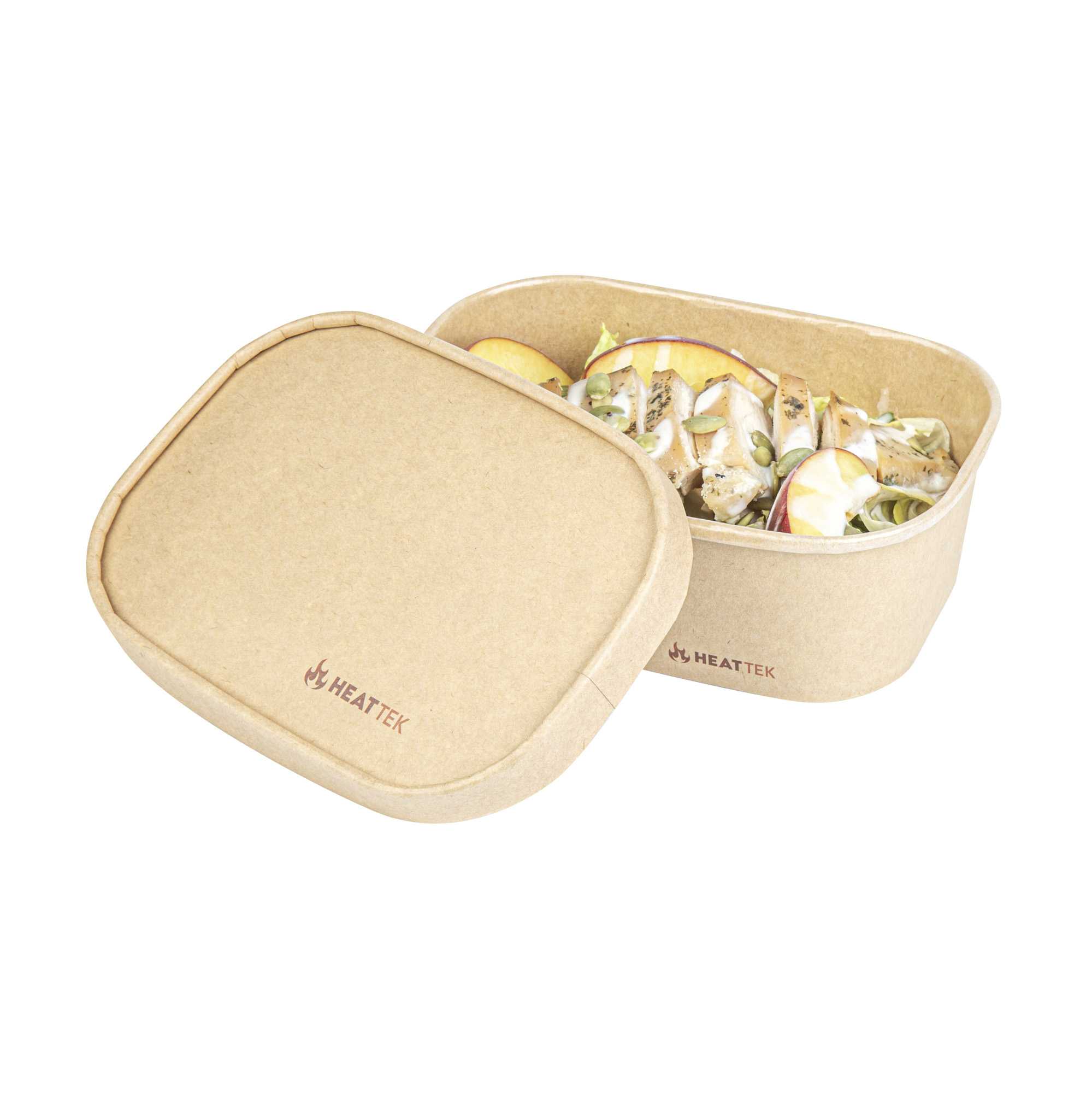 Heat Tek Oval Kraft Paper Lid - Fits 17, 20, 25 and 34 oz Serving Container - 25 count box