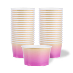 Coppetta 8 oz Round Purple and Yellow Ombre Paper To Go Cup - 3 3/4