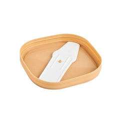 Coppetta Square Brown Plastic Lid - Fits 3 oz To Go Cup, with Spoon - 50 count box