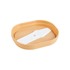 Coppetta Square Brown Plastic Lid - Fits 4 oz To Go Cup, with Spoon - 50 count box