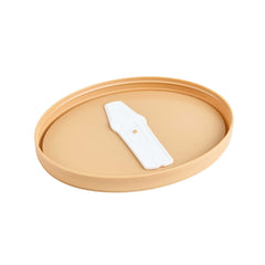 Coppetta Oval Brown Plastic Lid - Fits 12 oz To Go Cup, with Spoon - 50 count box