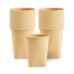 Coppetta 13 oz Round Kraft Paper To Go Cup - with Square Bottom - 3 1/2