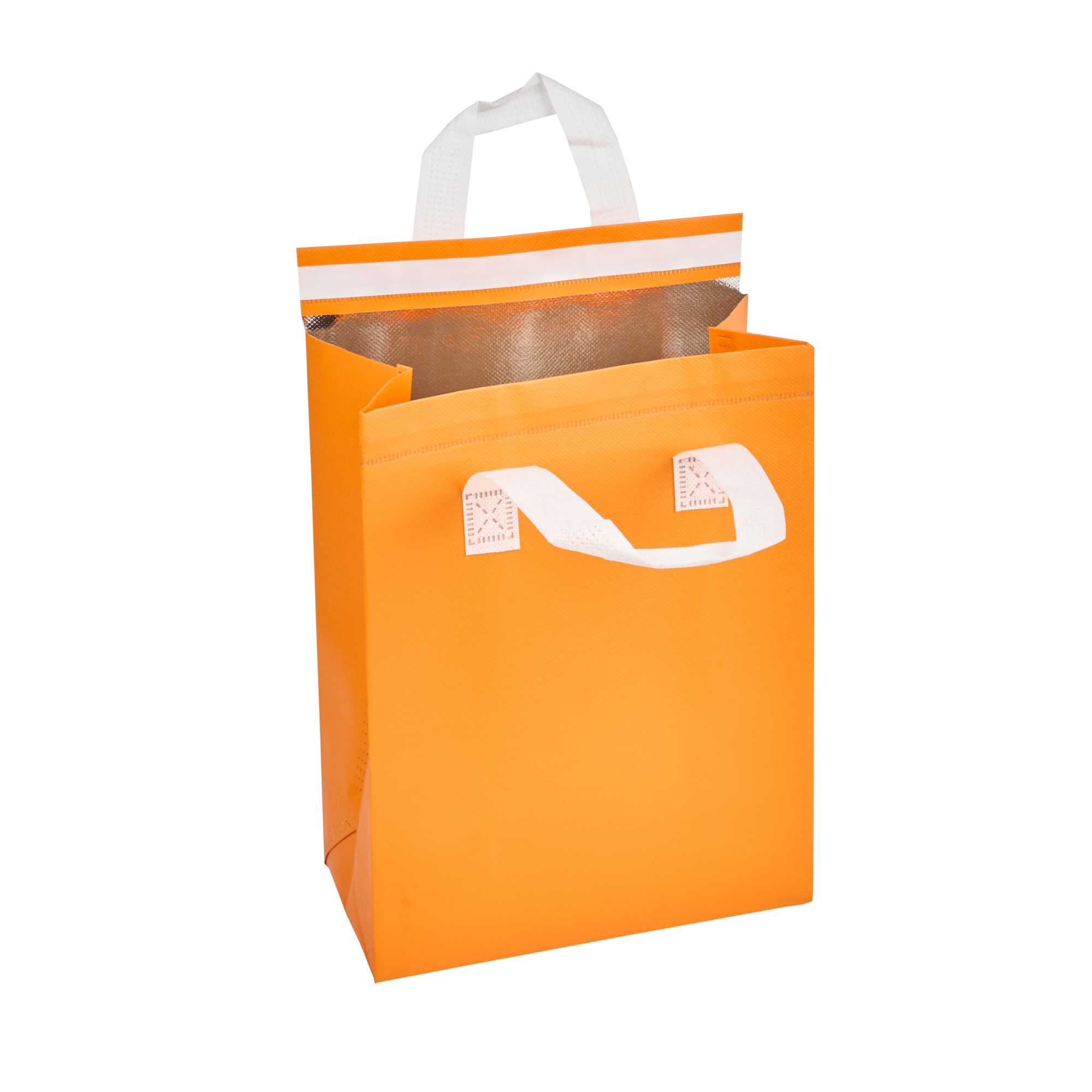 Bag Tek Orange Insulated Take Out Bag - Tamper-Evident - 8 1/4" x 4 1/4" x 10 3/4" - 400 count box