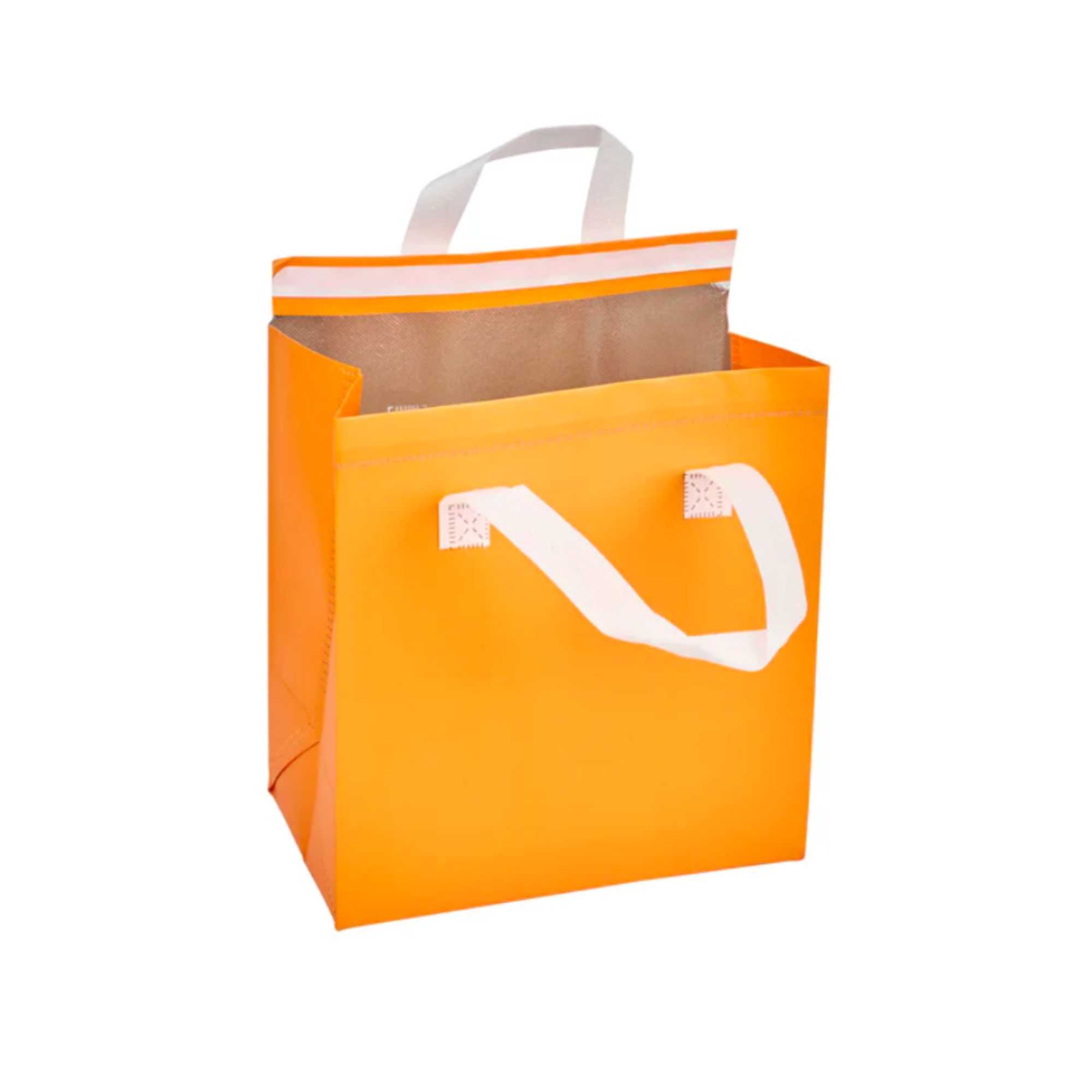 Bag Tek Orange Insulated Take Out Bag - Tamper-Evident - 9 1/2" x 6" x 10 1/4" - 400 count box