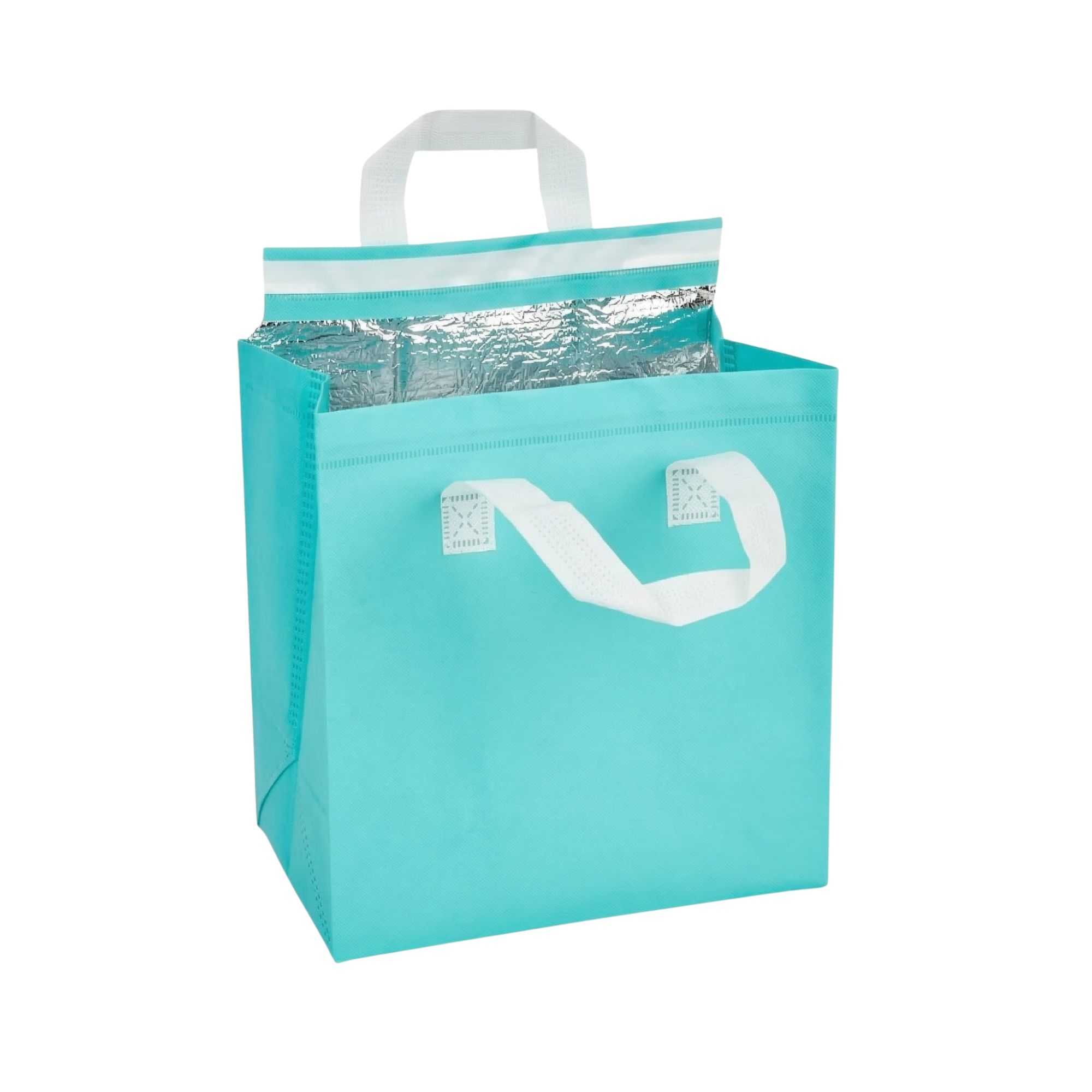 Bag Tek Teal Insulated Take Out Bag - Tamper-Evident - 9 1/2" x 6" x 10 1/4" - 400 count box