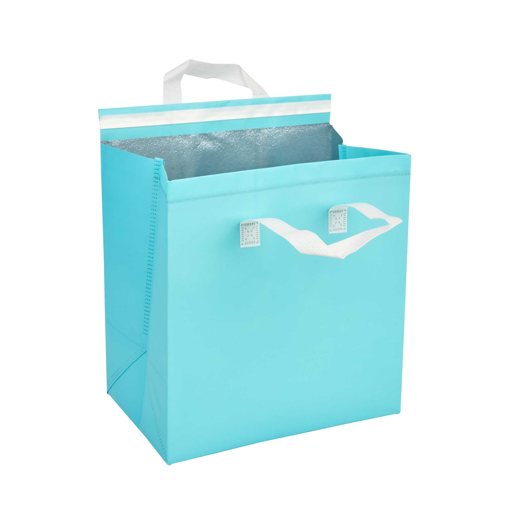 Bag Tek Teal Insulated Take Out Bag - Tamper-Evident - 11 3/4" x 7 3/4" x 12 1/2" - 200 count box