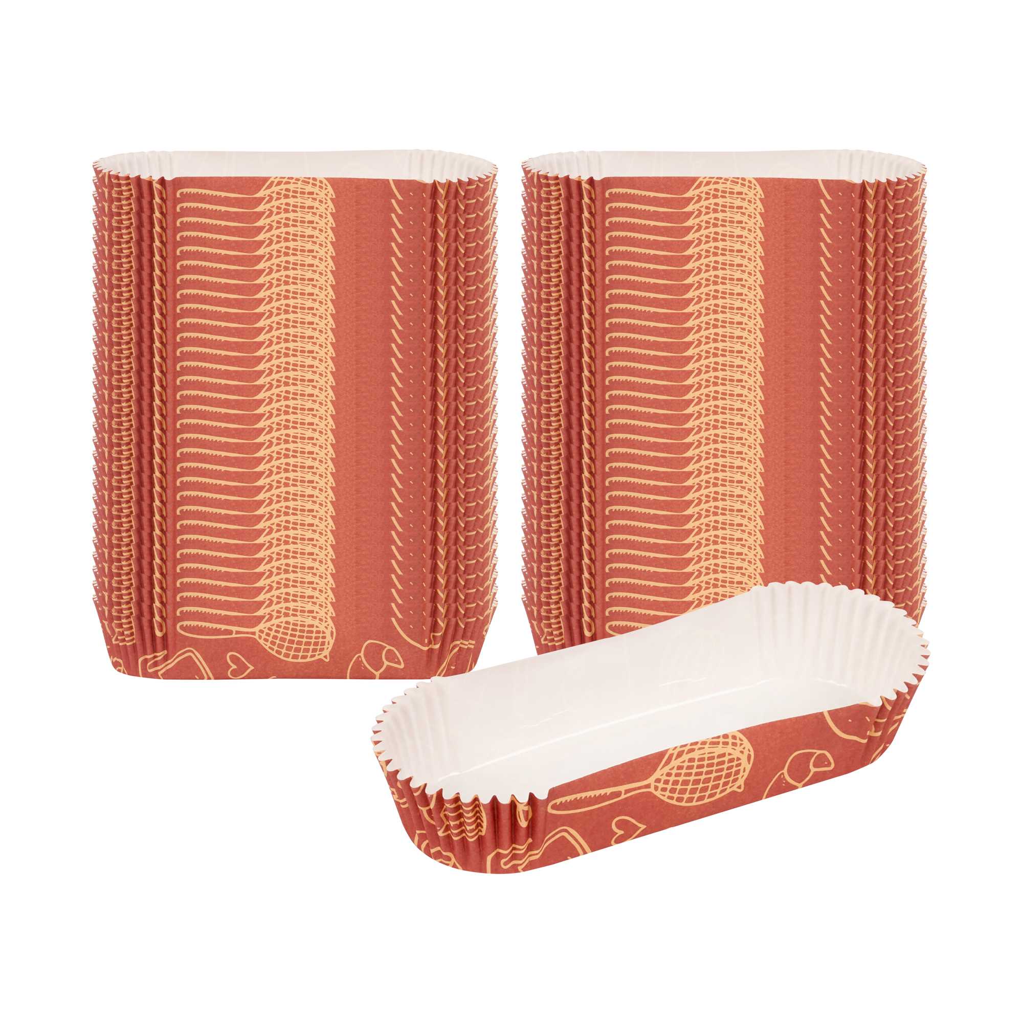 Panificio 6.8 oz Elliptical Brown Paper Baking Cup - Bakery, Ridged, Greaseproof - 5 1/2" x 2" x 1" - 4000 count box
