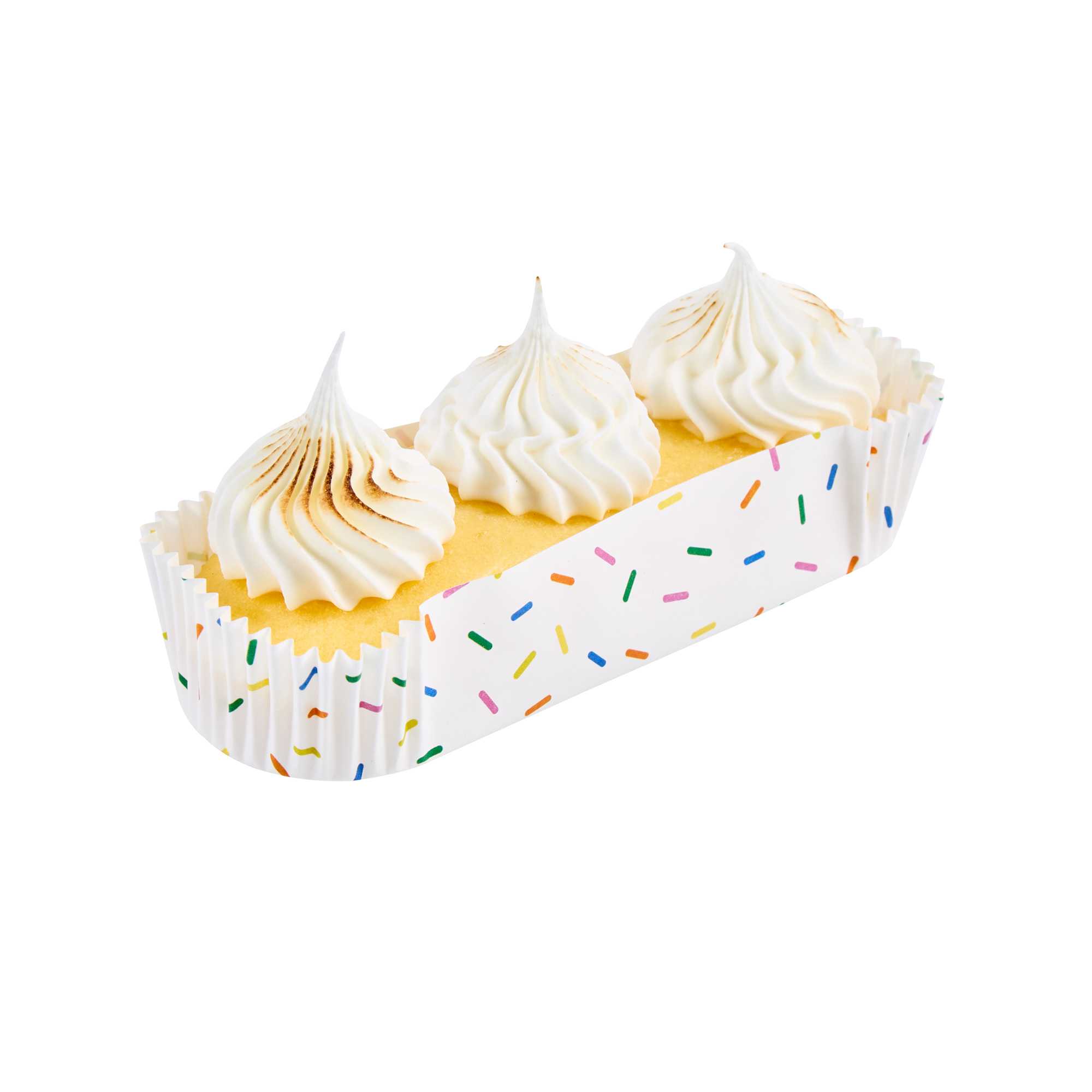 Panificio 6.8 oz Elliptical Paper Baking Cup - Colorful Confetti, Ridged, Greaseproof - 5 1/2" x 2" x 1" - 4000 count box