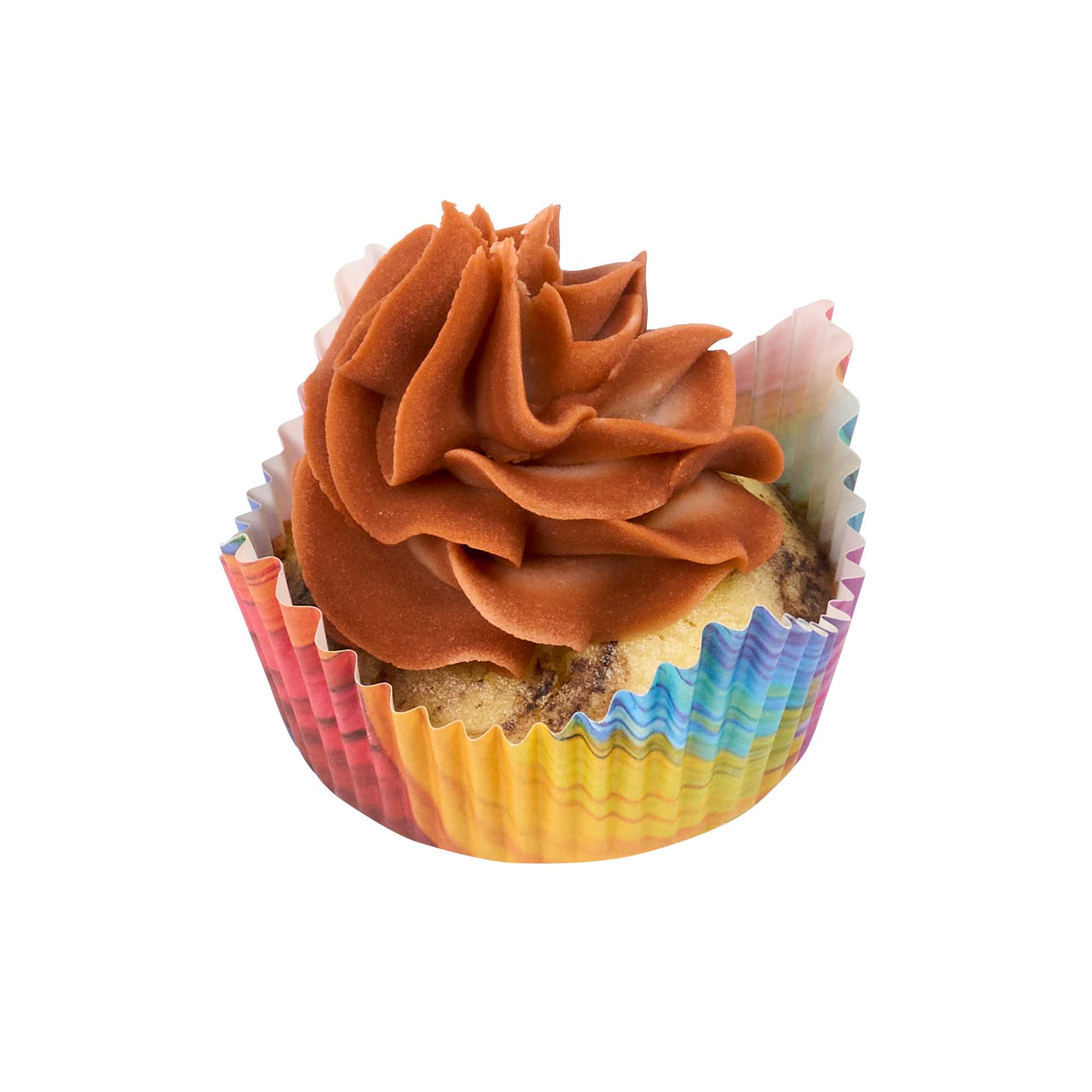 Panificio 4 oz Petal Paper Baking Cup - Colorful Abstract Waves, Ridged, Greaseproof - 2 1/4" x 2 1/4" x 1 1/2" - 4000 count box