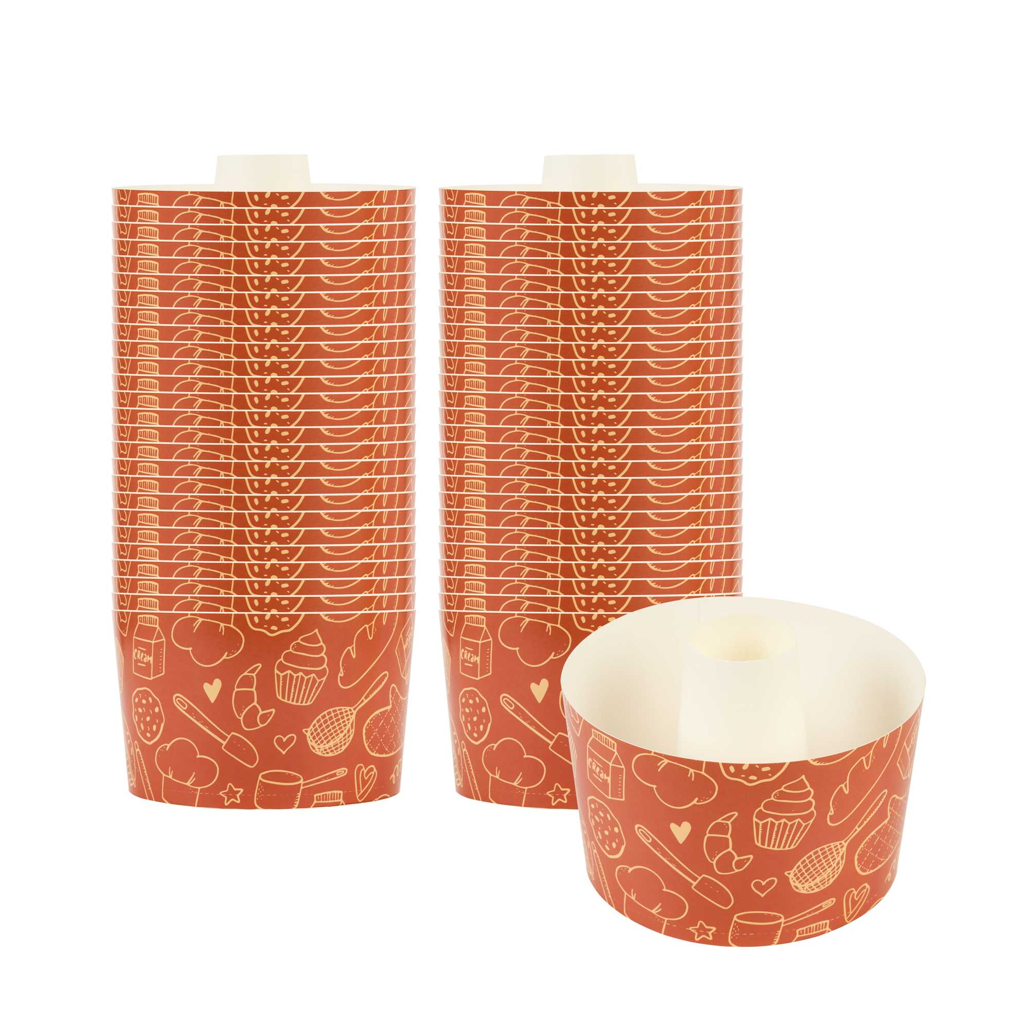 Panificio 53 oz Brown Paper Baking Ring Mold - Bakery, Greaseproof - 5 3/4" x 5 3/4" x 3 3/4" - 400 count box