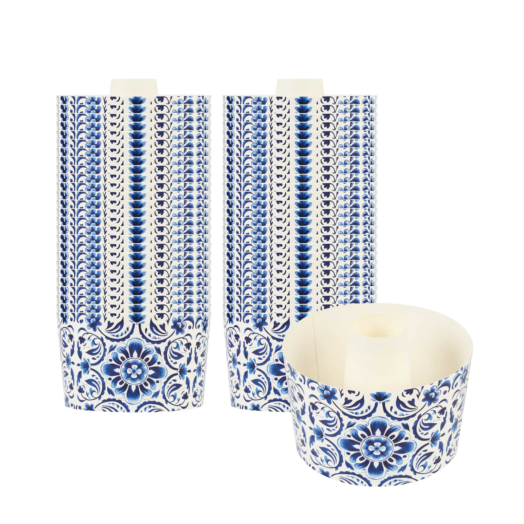 Panificio 53 oz Paper Baking Ring Mold - Floral, Greaseproof - 5 3/4" x 5 3/4" x 3 3/4" - 400 count box