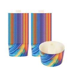 Panificio 38 oz Paper Baking Ring Mold - Colorful Abstract Waves, Greaseproof - 5