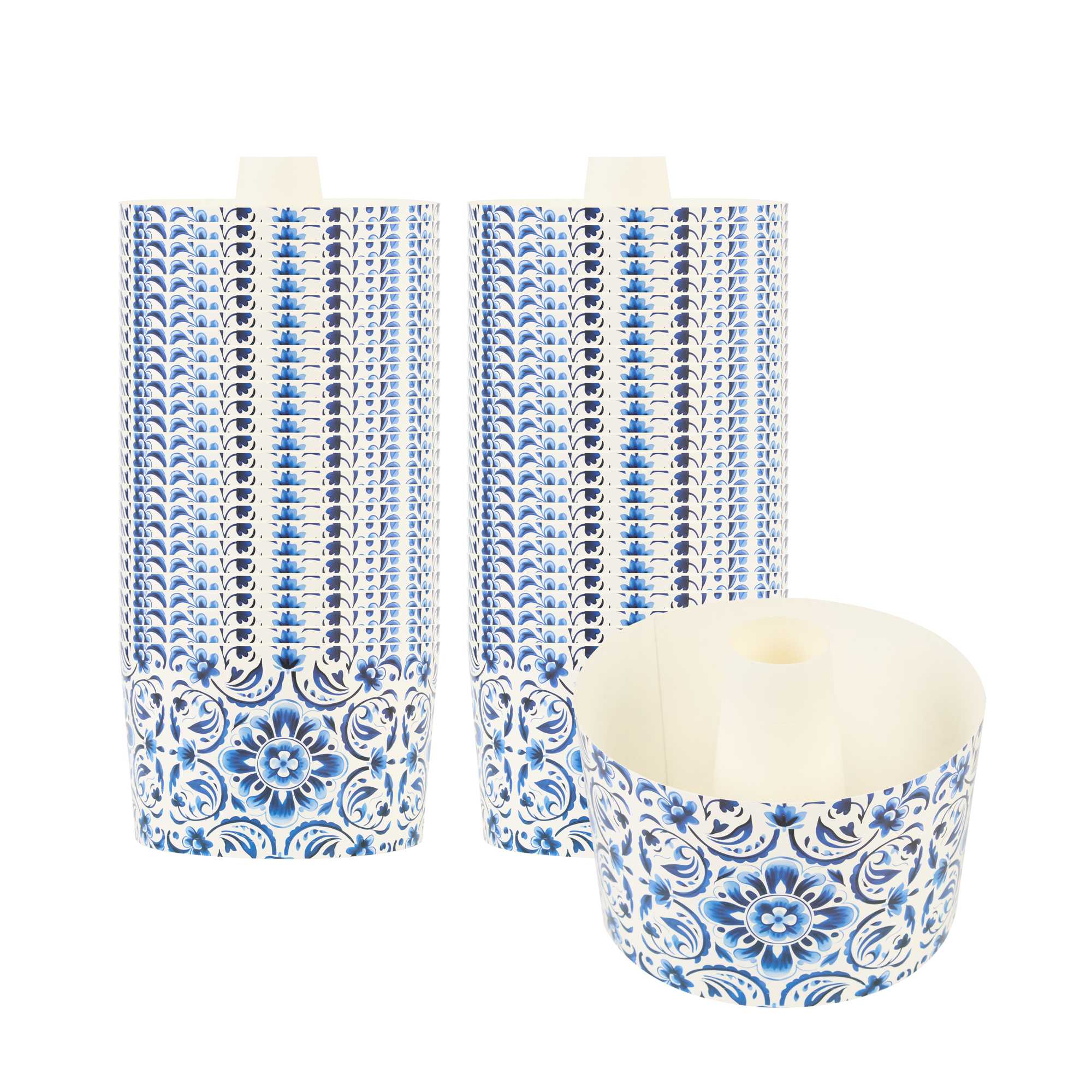 Panificio 38 oz Paper Baking Ring Mold - Floral, Greaseproof - 5" x 5" x 3 3/4" - 600 count box