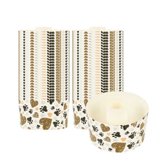 Panificio 22 oz Paper Baking Ring Mold - Paw Print, Greaseproof - 4 1/2