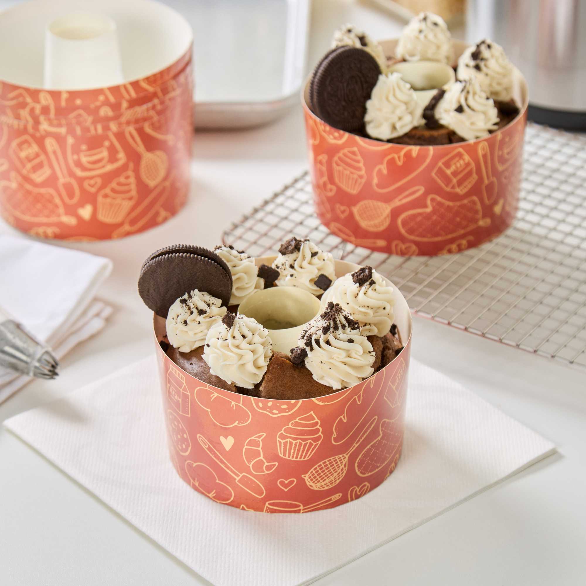 Panificio 22 oz Brown Paper Baking Ring Mold - Bakery, Greaseproof - 4 1/2" x 4 1/2" x 2 3/4" - 900 count box