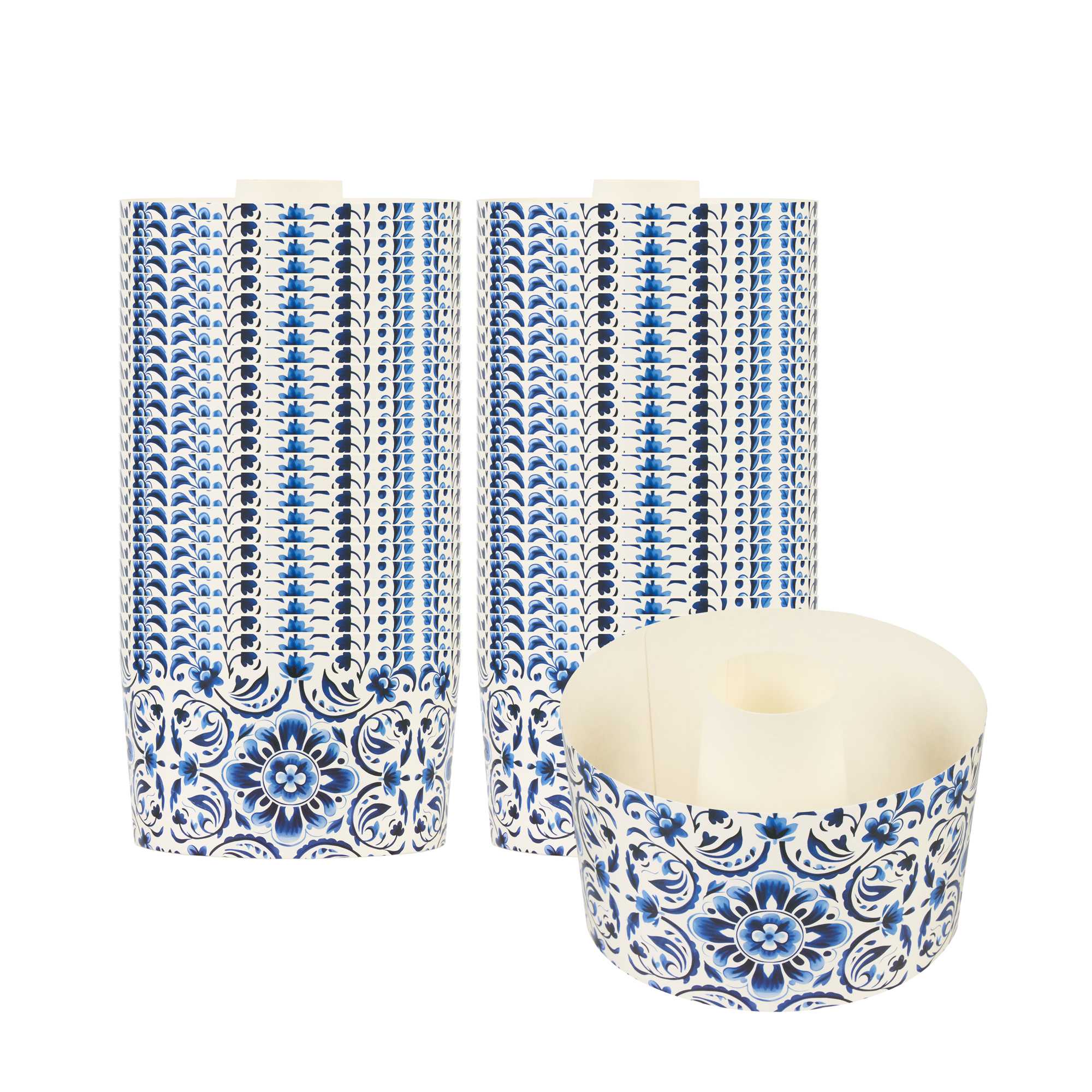 Panificio 22 oz Paper Baking Ring Mold - Floral, Greaseproof - 4 1/2" x 4 1/2" x 2 3/4" - 900 count box