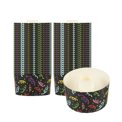 Panificio 22 oz Paper Baking Ring Mold - Colorful Streamers, Greaseproof - 4 1/2