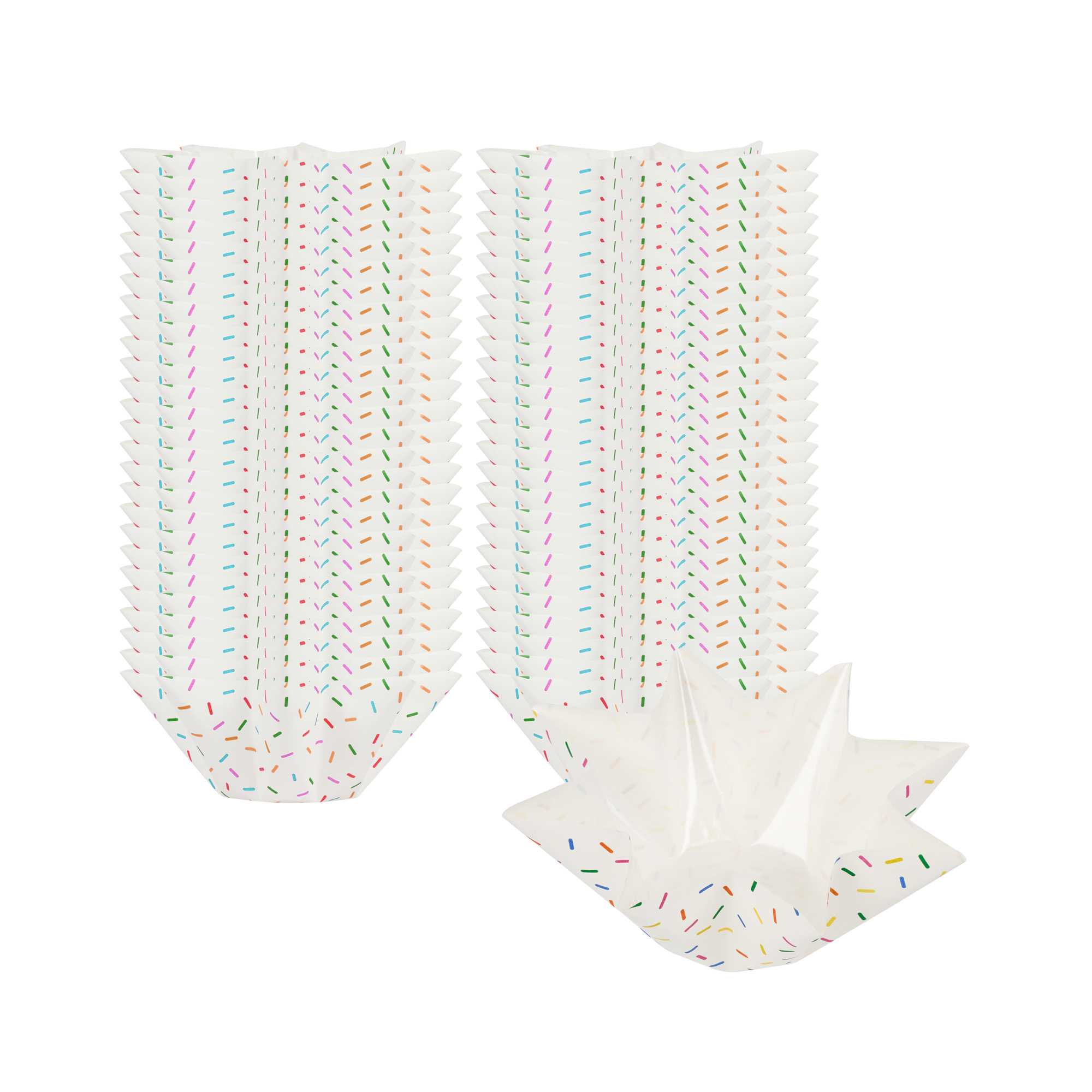 Panificio 10.2 oz Octagon Paper Baking Cup - Colorful Confetti, Greaseproof - 2 1/4" x 2 1/4" x 2 1/4" - 200 count box