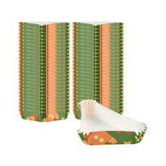 Panificio 6.8 oz Triangle Paper Baking Cup - Christmas, Ridged, Greaseproof - 5