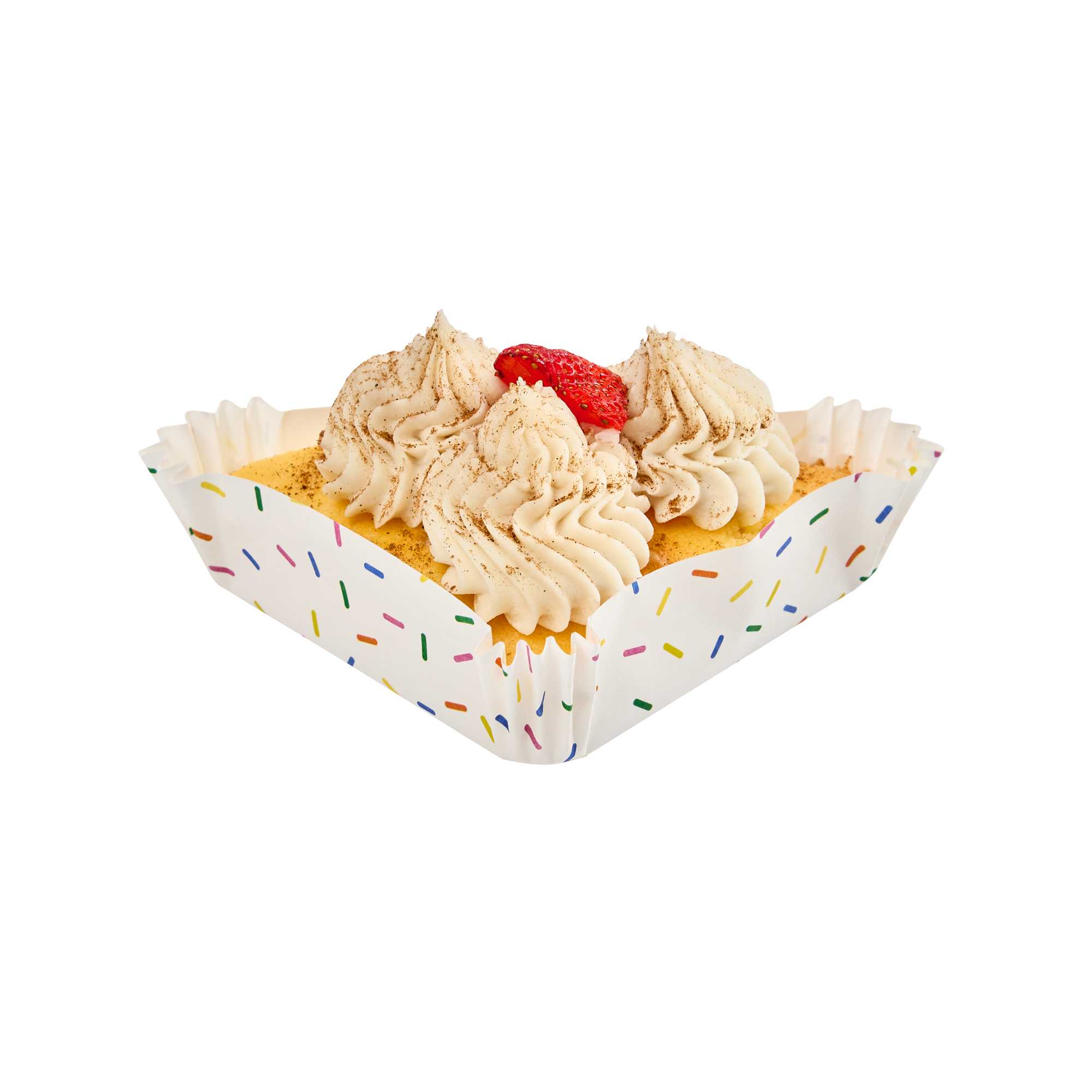 Panificio 6.8 oz Triangle Paper Baking Cup - Colorful Confetti, Ridged, Greaseproof - 5" x 3" x 1 1/4" - 4000 count box