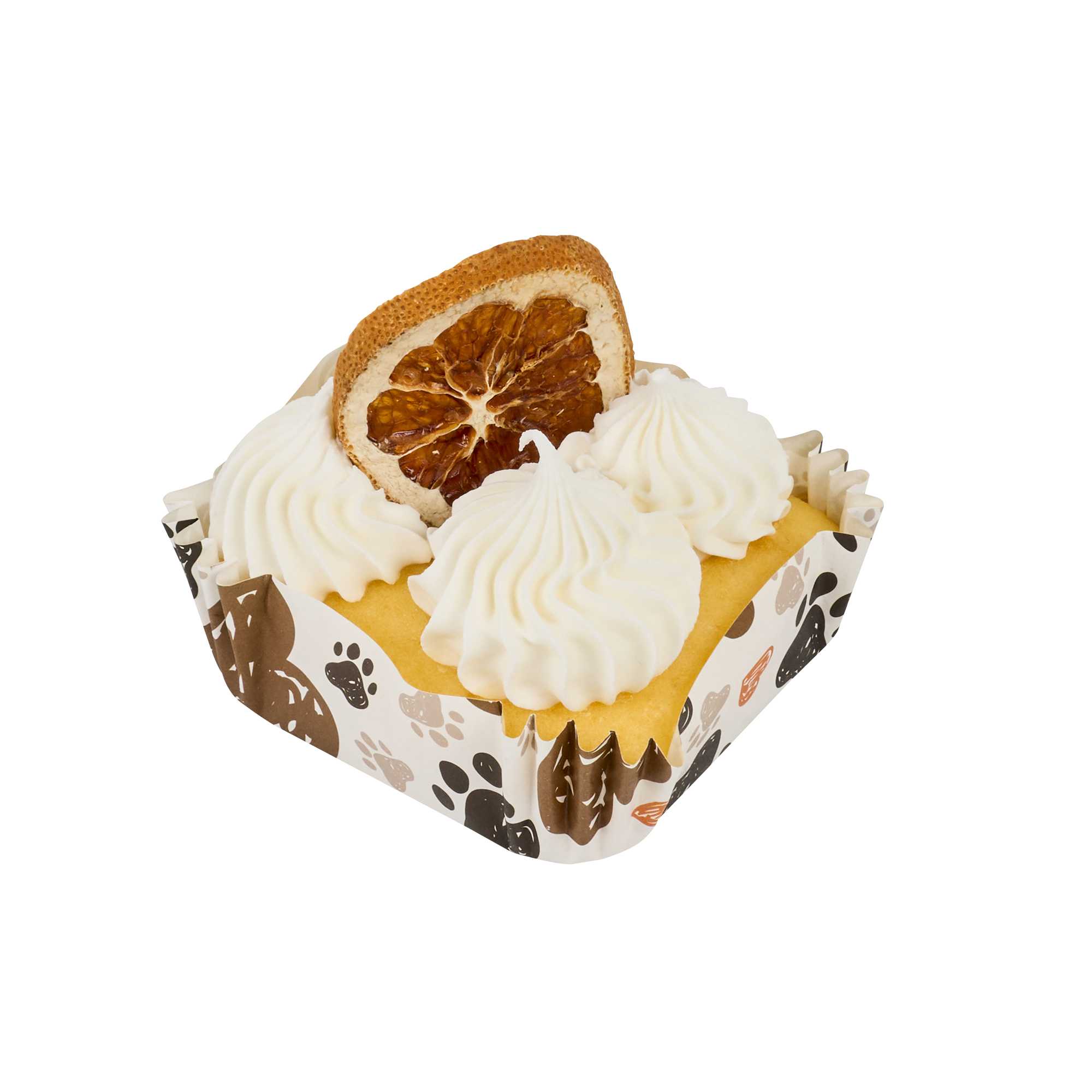 Panificio 6 oz Square Paper Baking Cup - Paw Print, Greaseproof - 3 1/4" x 3 1/4" x 1 1/4" - 4000 count box