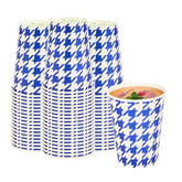 Chef 101 9 oz Round Blue Houndstooth Paper Cold Cup - 3" x 3" x 3 3/4" - 500 count box