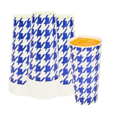 Chef 101 22 oz Round Blue Houndstooth Paper Cold Cup - 3 1/2" x 3 1/2" x 6 3/4" - 500 count box