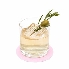 Bar Lux Round Pink Paper Coaster - 3 1/2