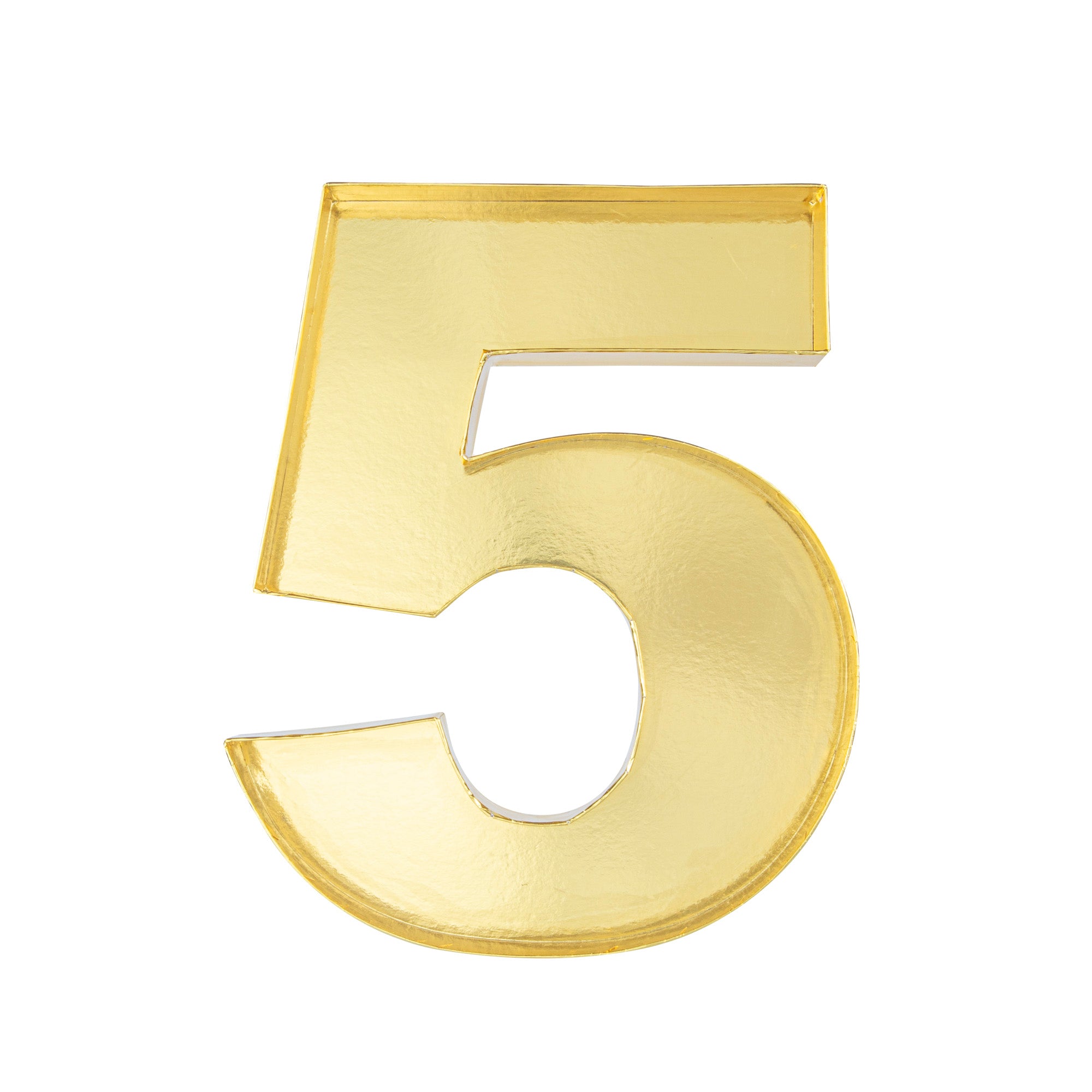 Chef 101 Gold Paper Charcuterie Fillable Number 5 Tray - 12" x 10" x 1 1/2" - 1 count box