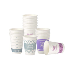 Restpresso 12 oz Assorted Paper Insulated Hot Cup Set - Coffee Quotes - 100 count box