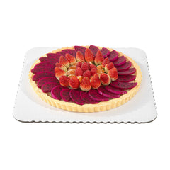 Pastry Tek Square White Cake Board - Scalloped Edge - 13 3/4