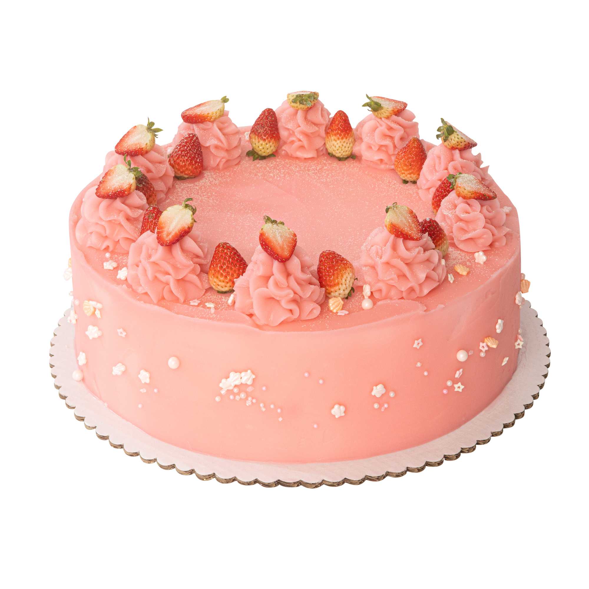 Pastry Tek Round White Cake Board - Scalloped Edge - 15 3/4" - 100 count box