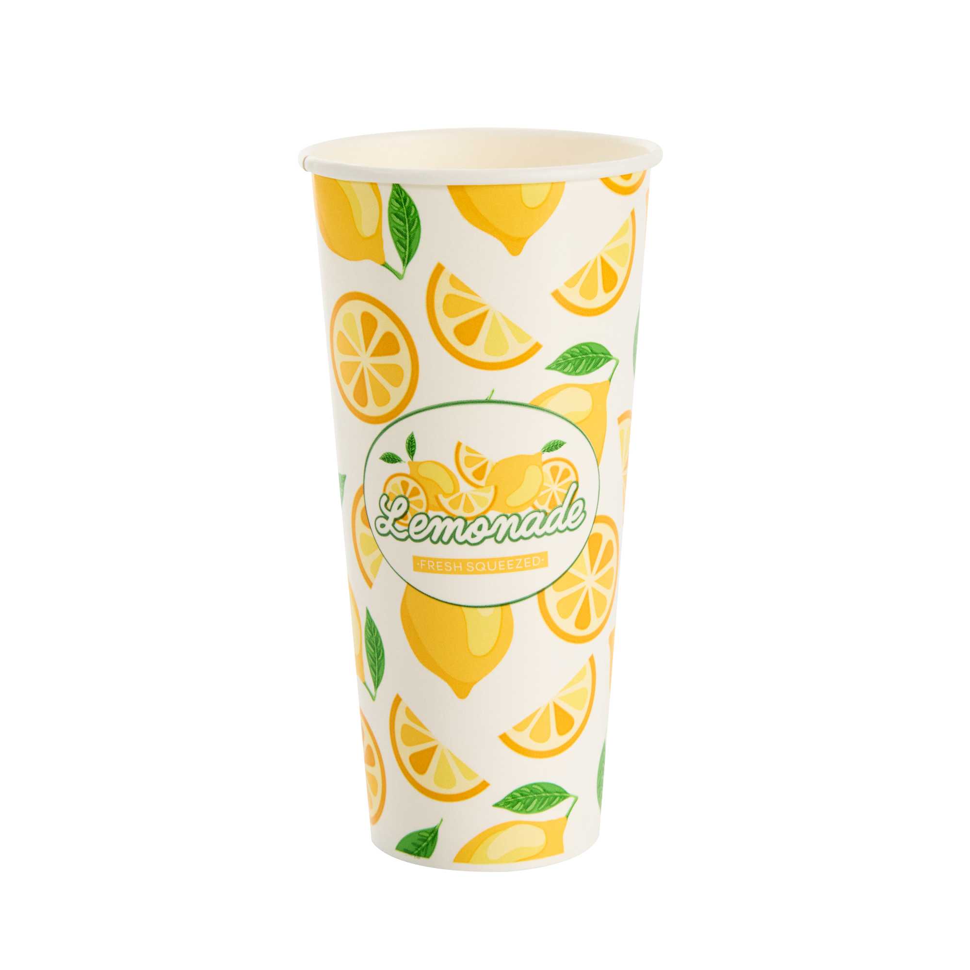 Chef 101 24 oz Tall Poly Paper Lemonade Cup - 500 count box