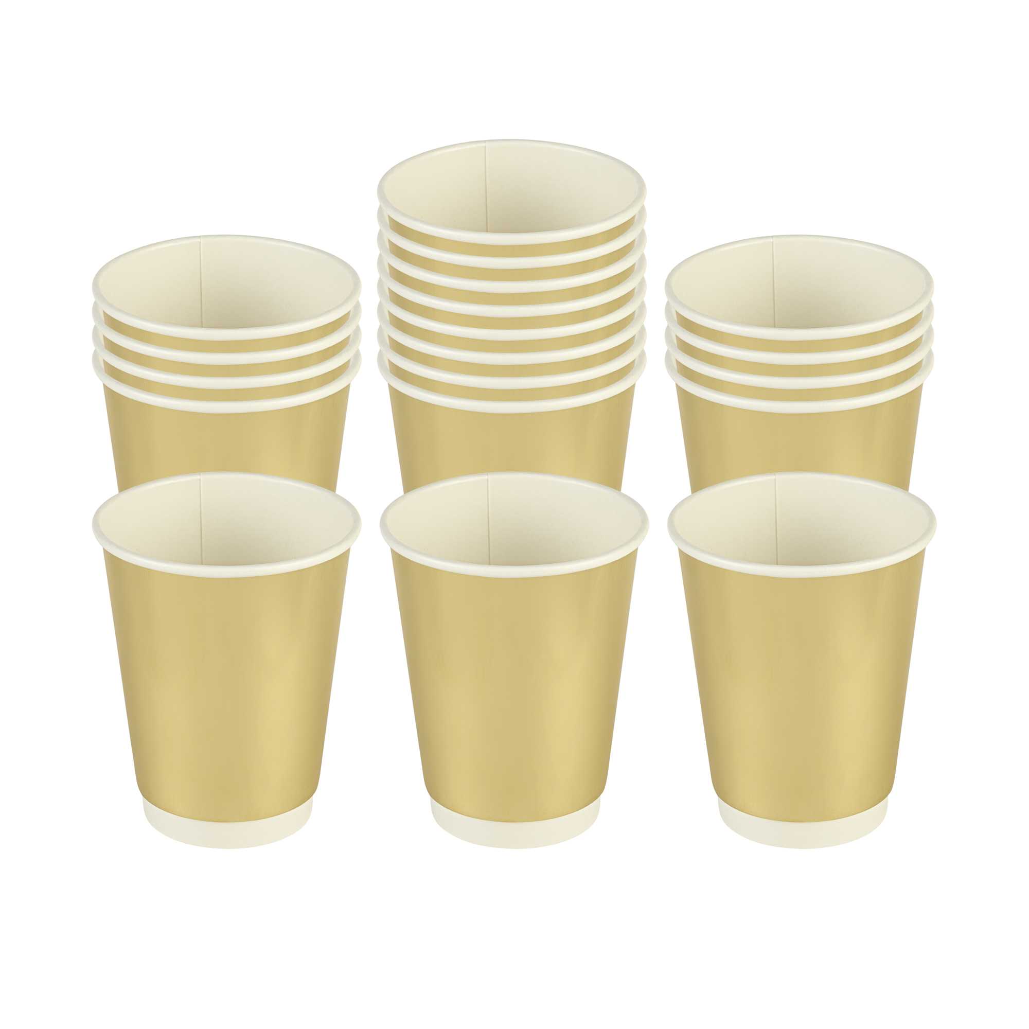 Restpresso 12 oz Metallic Gold Paper Hot / Cold Cup - 500 count box